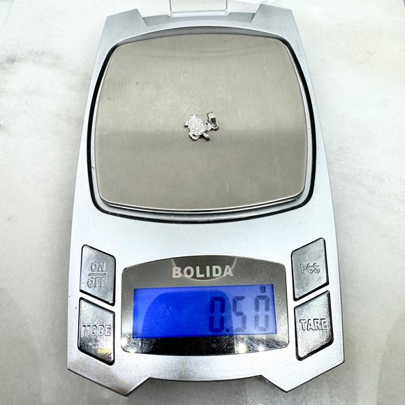 10K White Gold 16mm Turtle Charm Pendant .50g - New